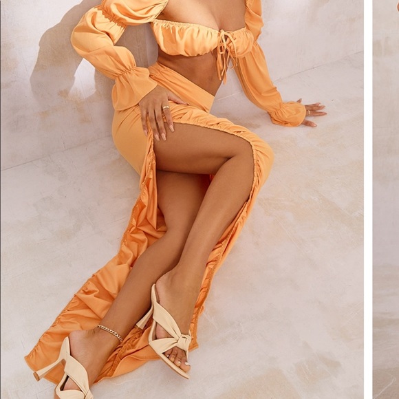 PrettyLittleThing Dresses & Skirts - *NWT* Prettylittlething Orange Woven skirt set